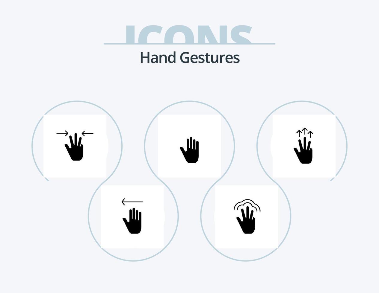 Hand Gestures Glyph Icon Pack 5 Icon Design. . hand. multiple touch. gestures. three fingers vector