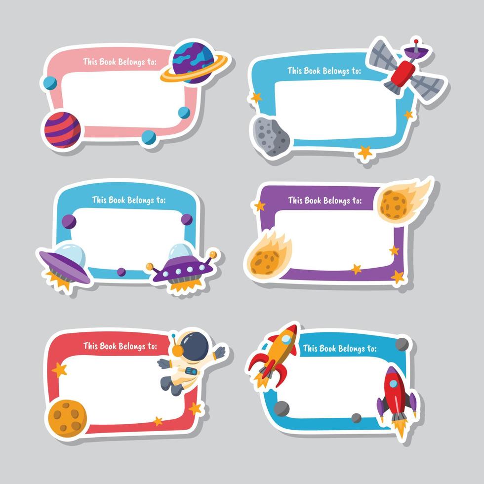 Space Theme Belongs to Sticker Collection vector