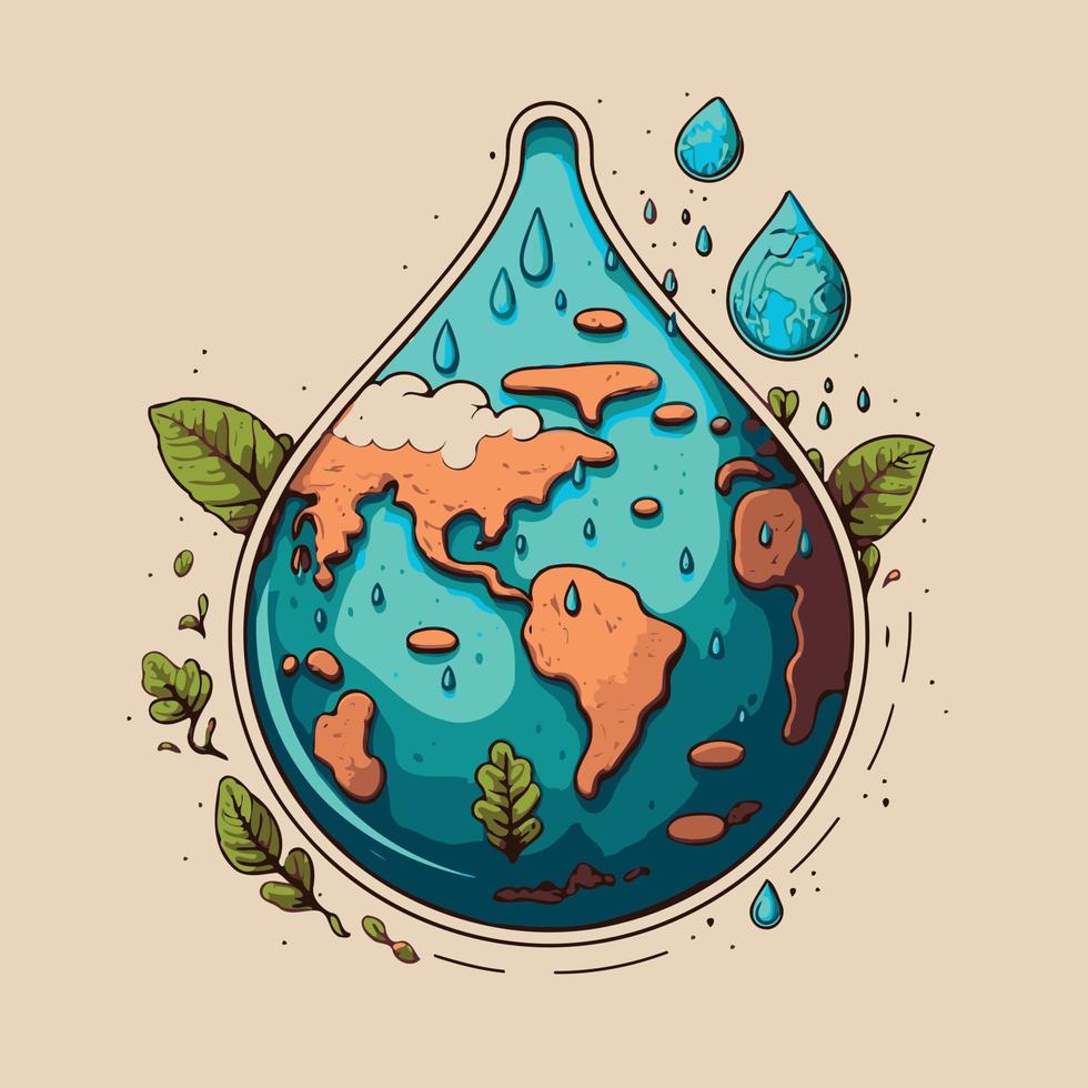 planet in the shape of a drop of water vector