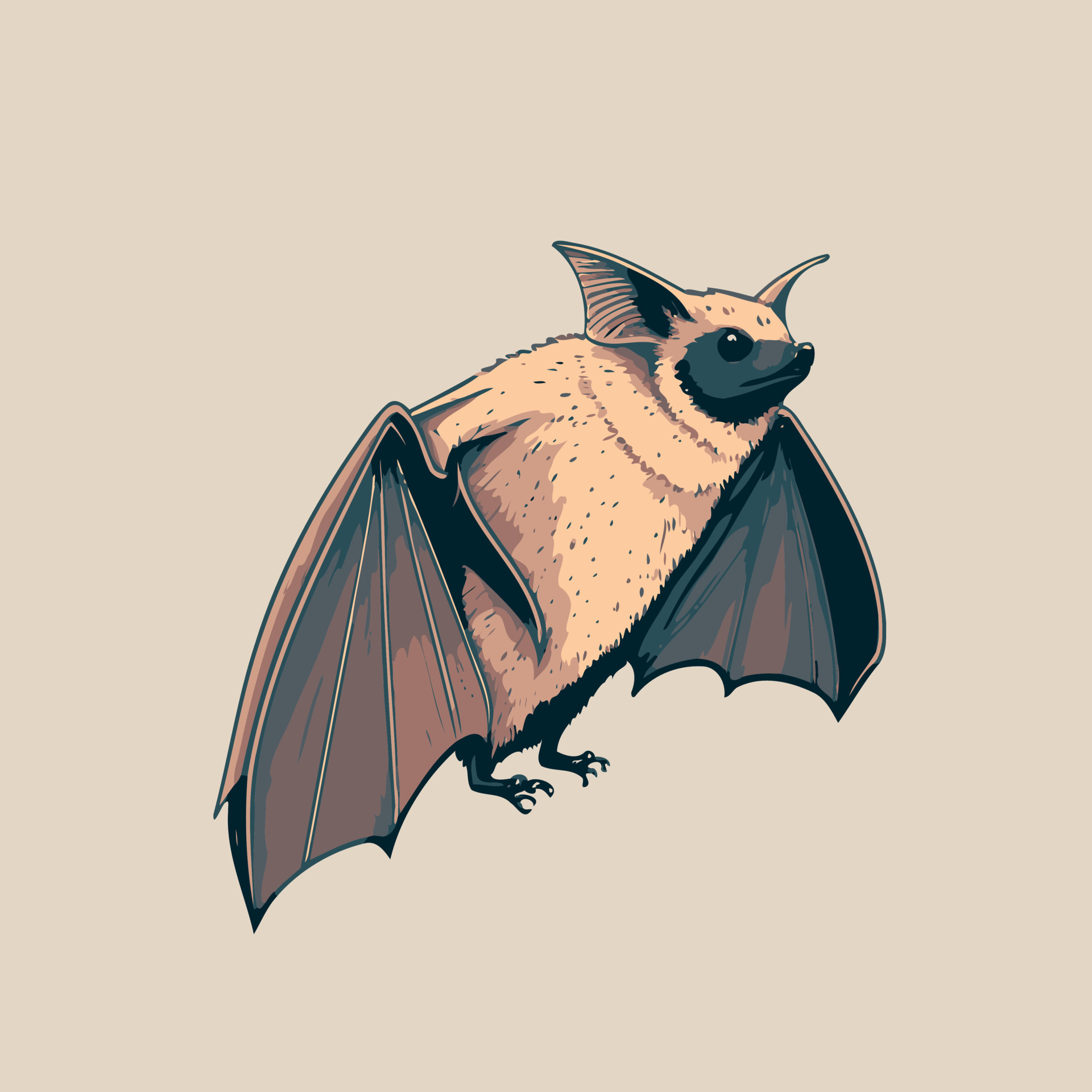Color illustration of a bat animal 17725645 Vector Art at Vecteezy