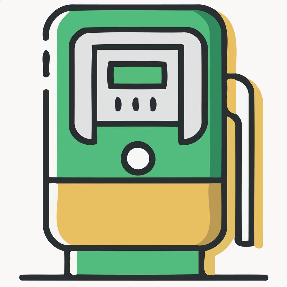 Fuel station pump in minimalist style vector