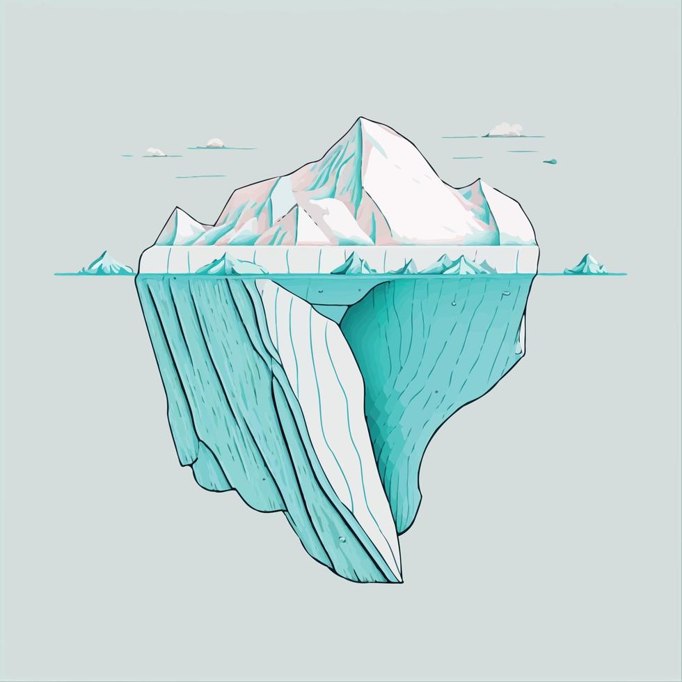 giant ice mass iceberg floating vector