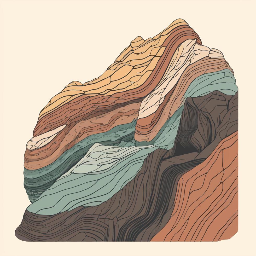 geology theme rocky soil layers vector