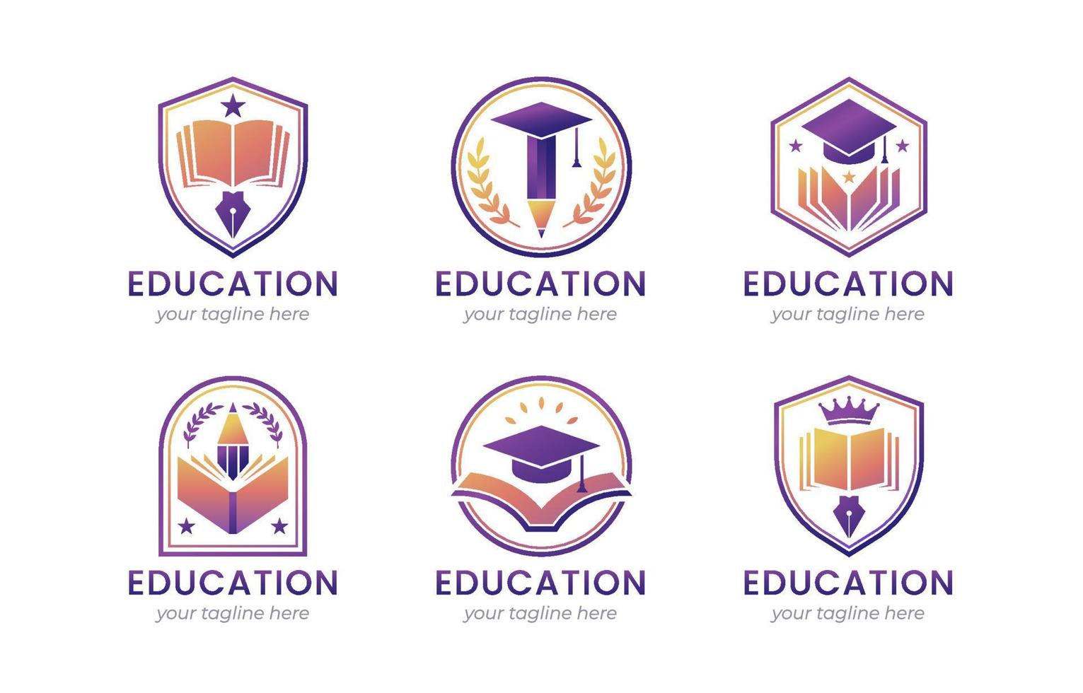 conjunto de logotipo de educación vector