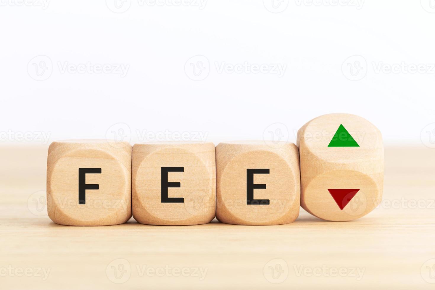 Fee going up or down concept photo