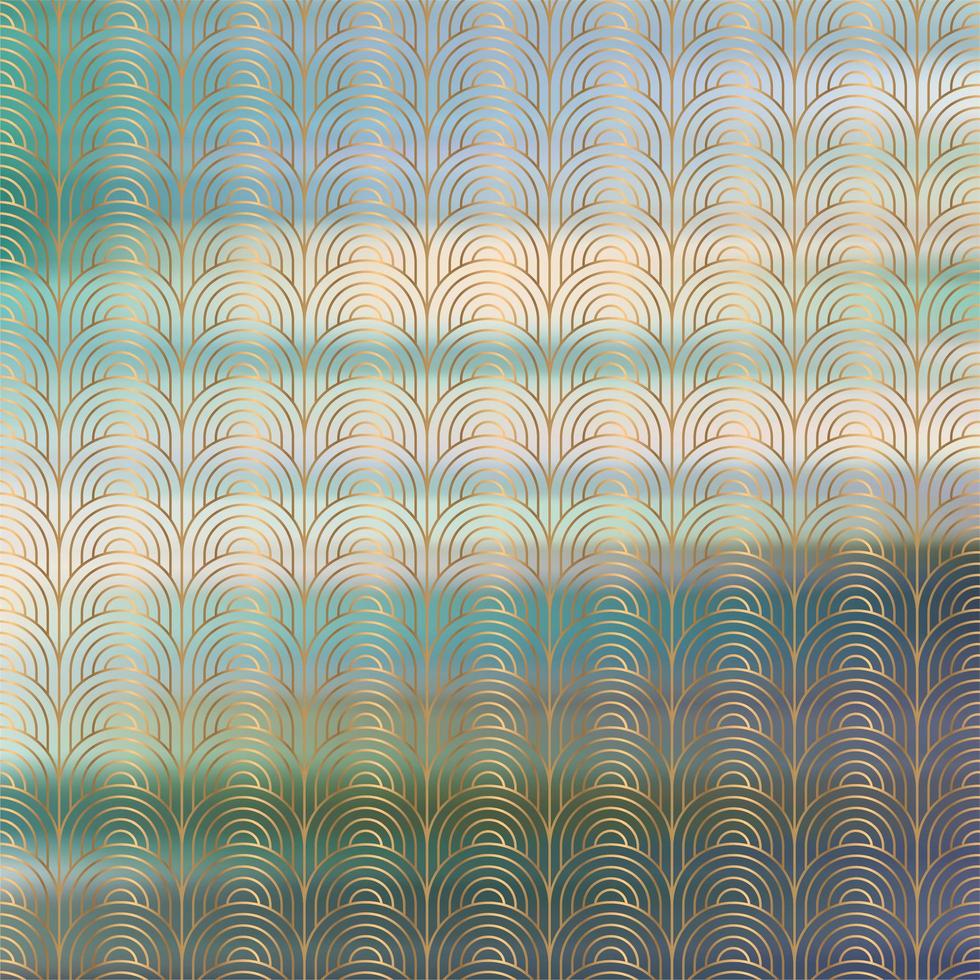 Golden art deco pattern with gradient color blur background photo