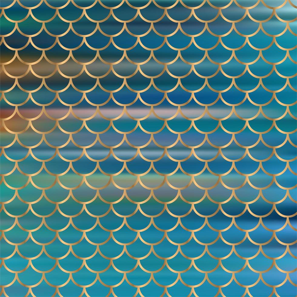 Golden mermaid scales pattern with gradient color blur background photo