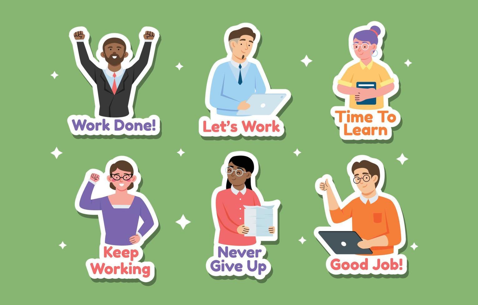 People Action Chat Sticker Collection vector
