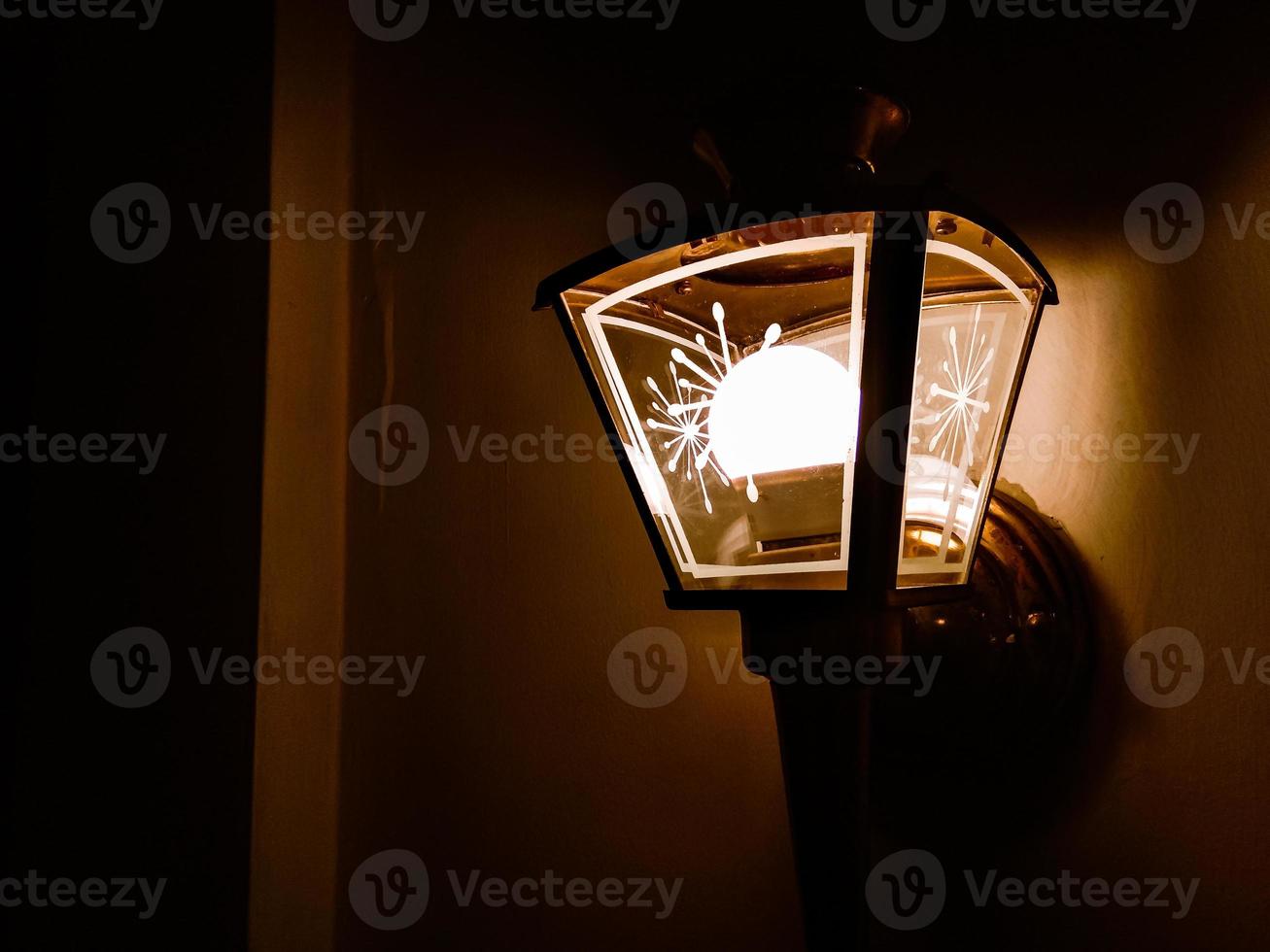 bedroom lamp in hotel room photo