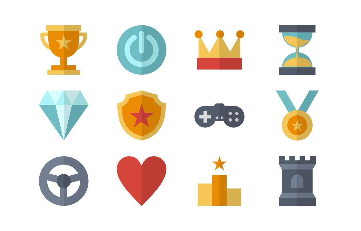 Colorful Games Icon Collection vector