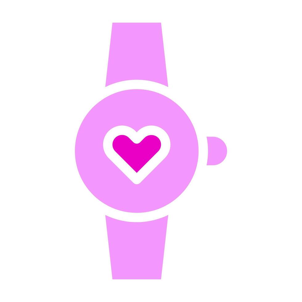 clock valentine icon solid pink style illustration vector and logo icon perfect.