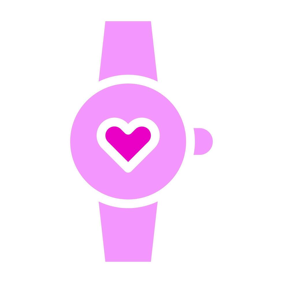 reloj icono de san valentín estilo rosa sólido ilustración vector e icono de logotipo perfecto.