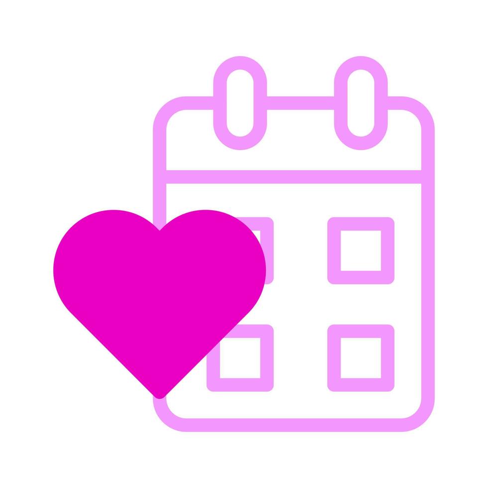 calendar icon dualtone pink style valentine vector illustration perfect.