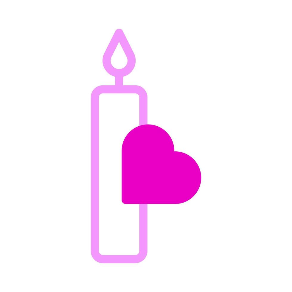 candle icon dualtone pink style valentine vector illustration perfect