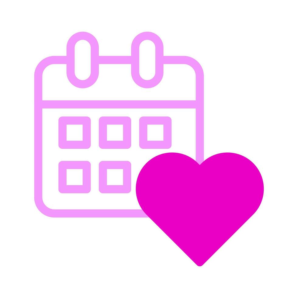 calendar icon dualtone pink style valentine vector illustration perfect.