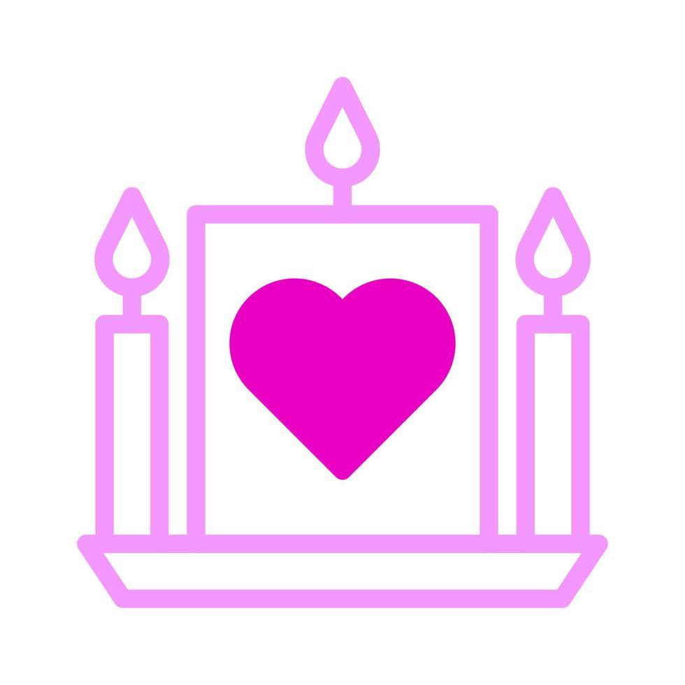 candle icon dualtone pink style valentine vector illustration perfect.