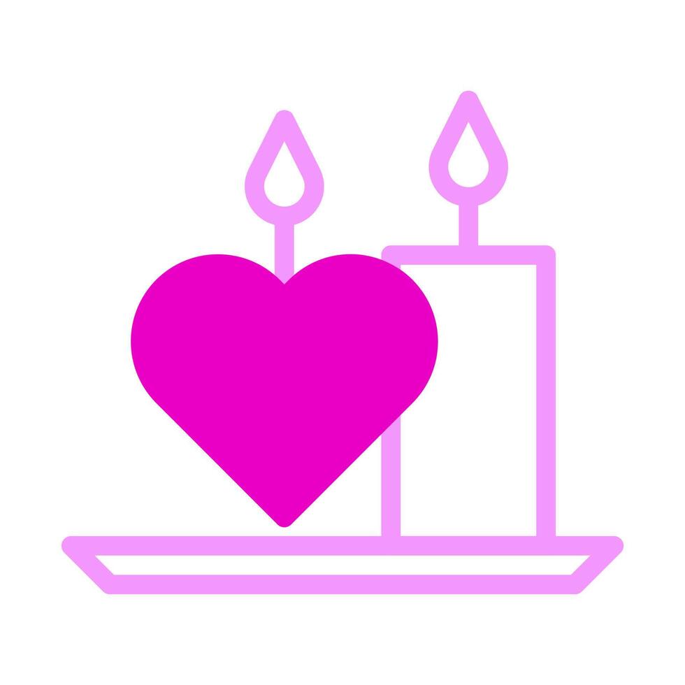 candle icon dualtone pink style valentine vector illustration perfect