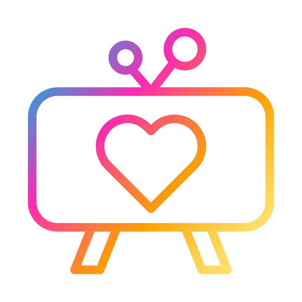 tv icon gradient style valentine vector illustration perfect.