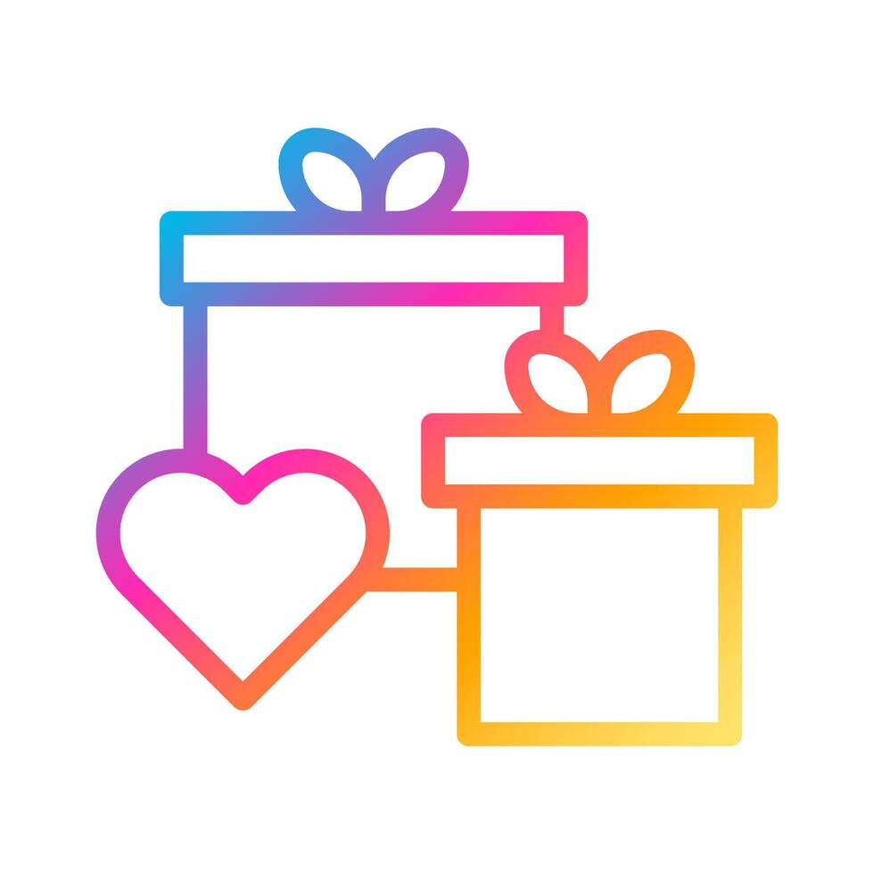 gift icon gradient style valentine vector illustration perfect.