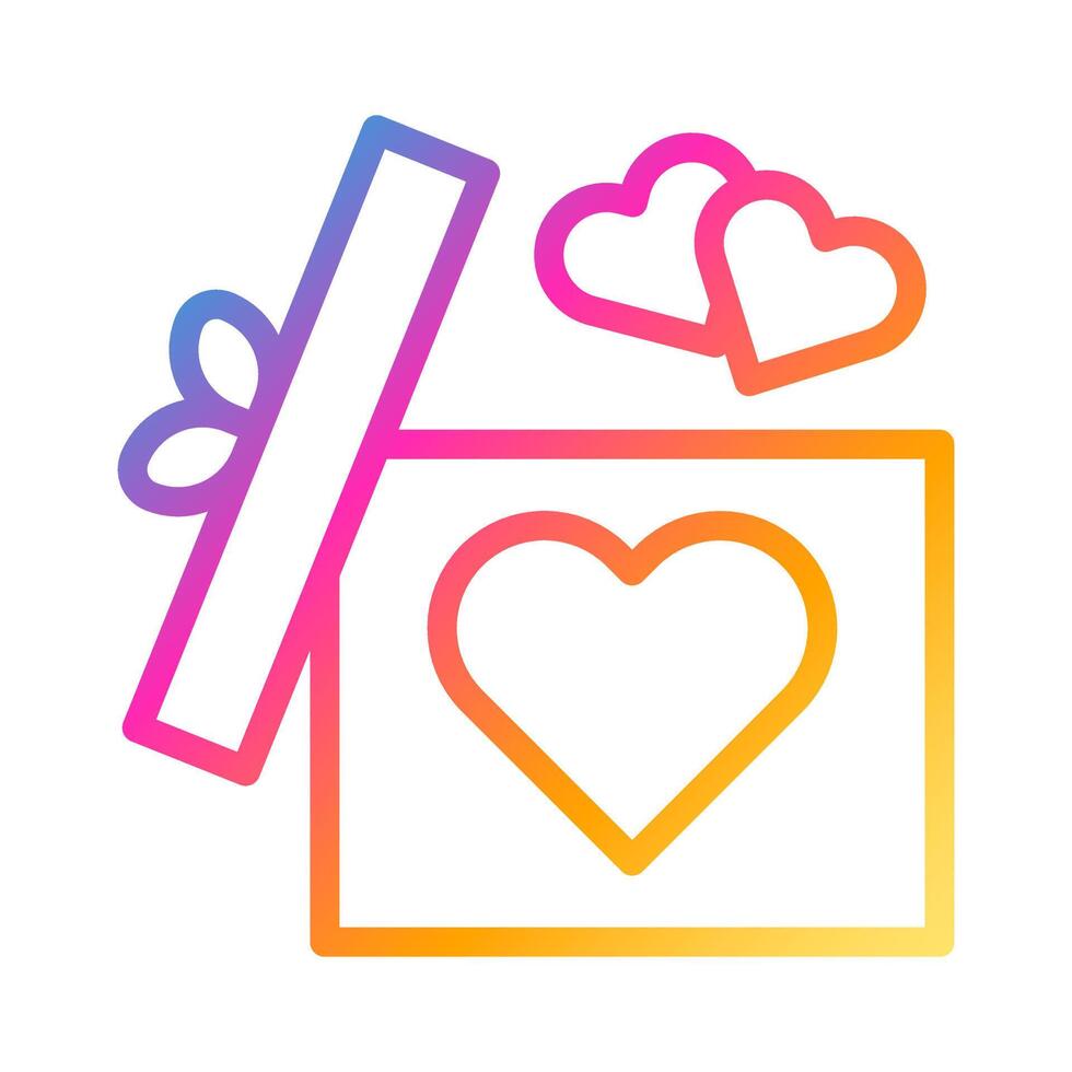 gift icon gradient style valentine vector illustration perfect.