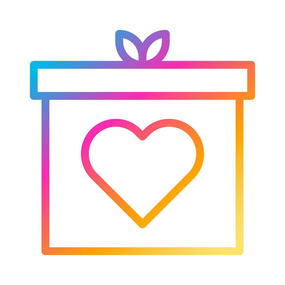 icono de regalo estilo degradado ilustración vectorial de San Valentín perfecto. vector