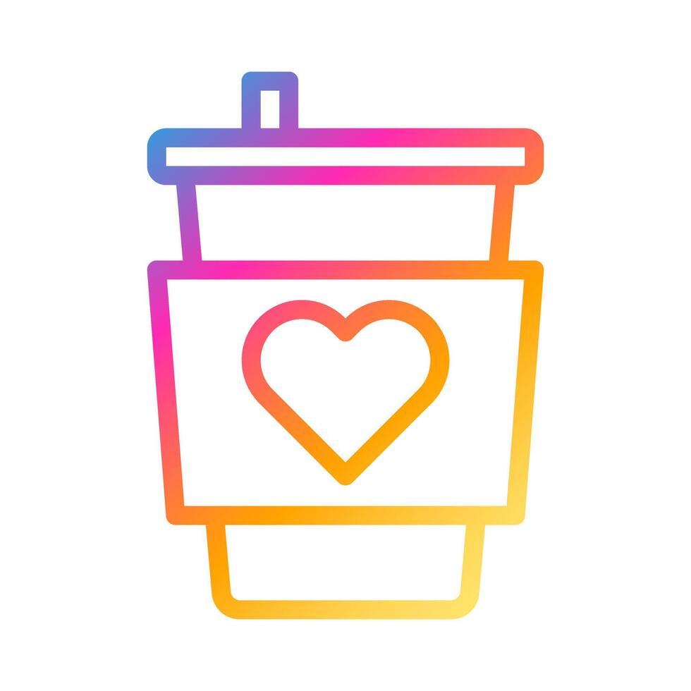 cup icon gradient style valentine vector illustration perfect.