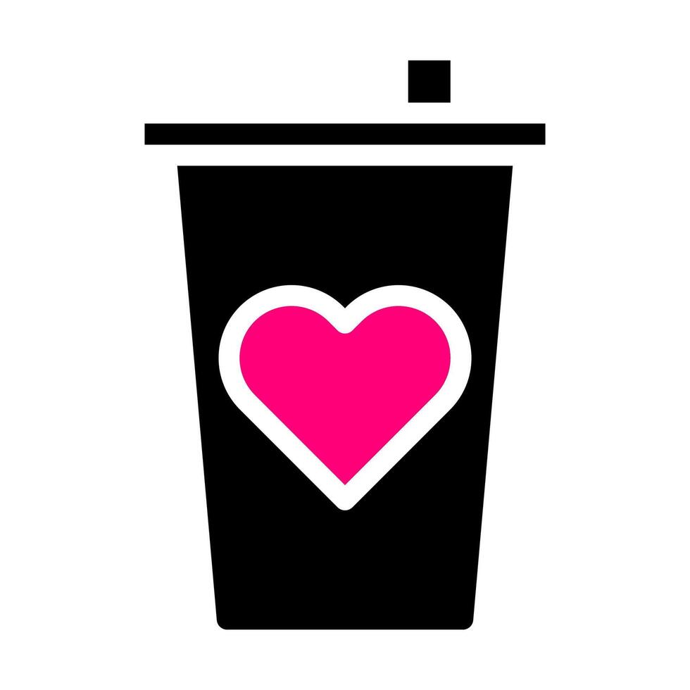 cup icon solid black pink style valentine vector illustration perfect.