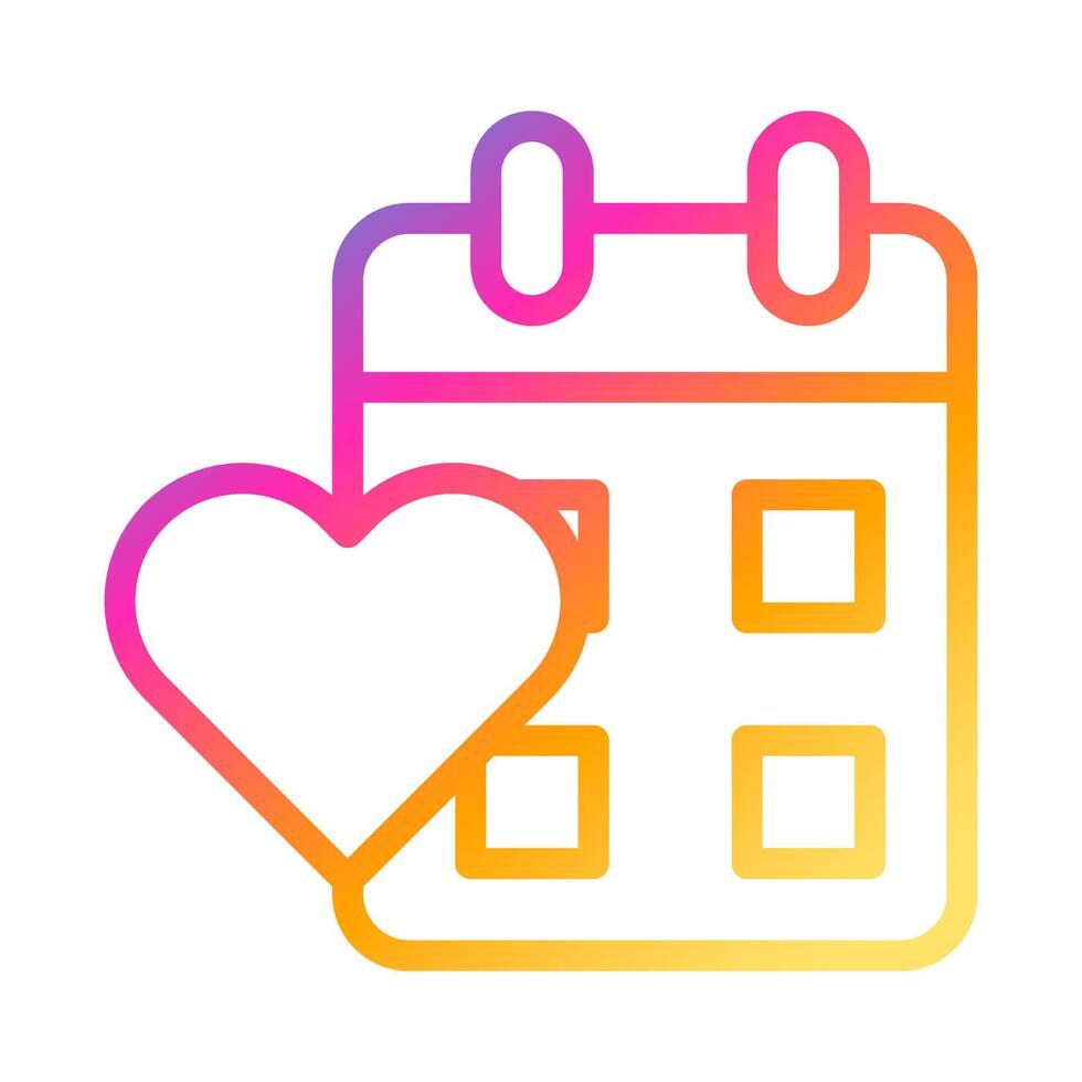 calendar icon gradient style valentine vector illustration perfect.