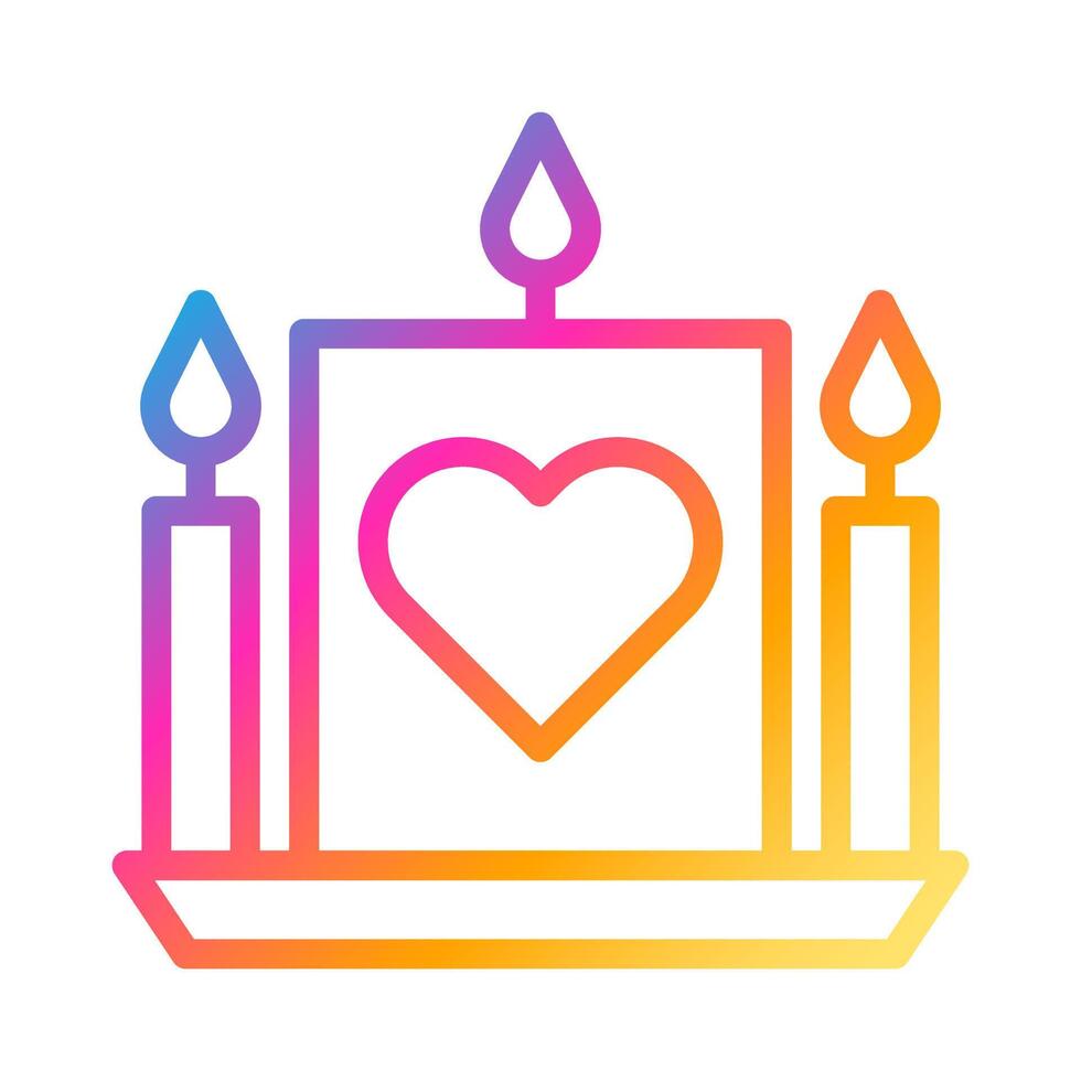 icono de vela estilo degradado ilustración vectorial de San Valentín perfecto. vector