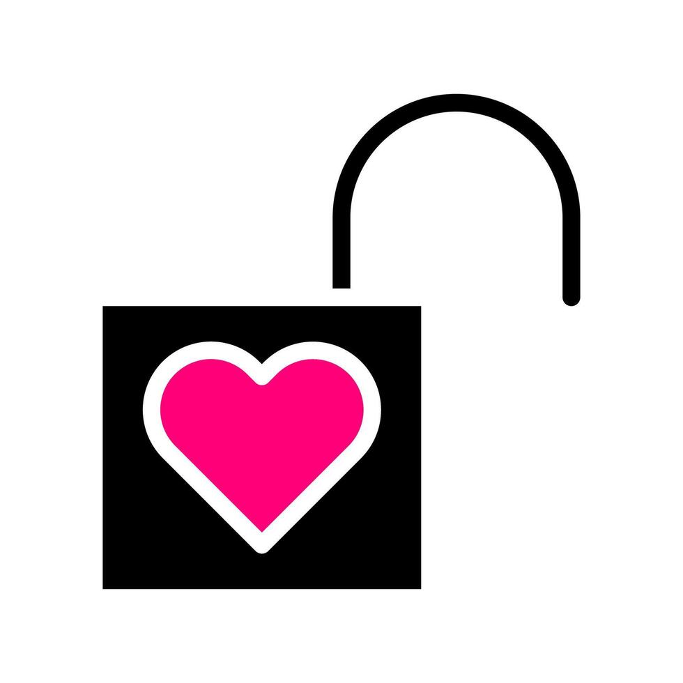 padlock icon solid black pink style valentine vector illustration perfect.