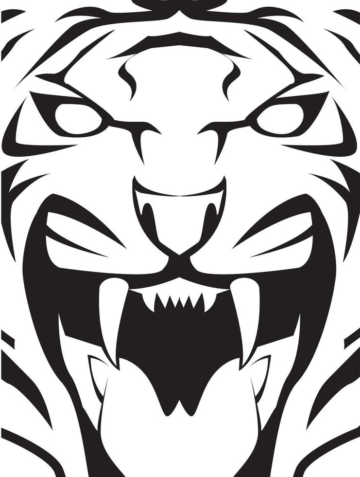 tigre ilustración diseño cara emblema símbolo vector