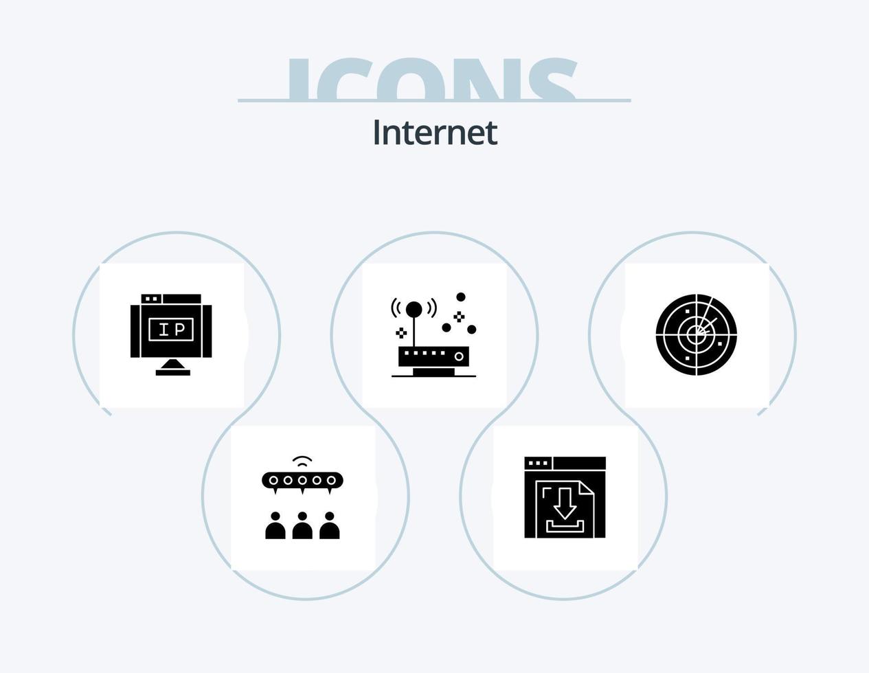 Internet Glyph Icon Pack 5 Icon Design. radar. network. internet. internet. connection vector