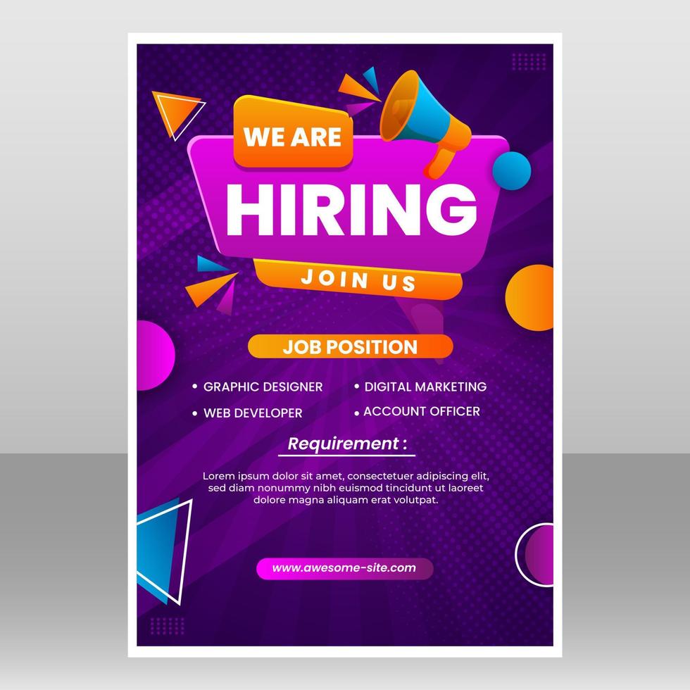 We Are Hiring Poster Template vector