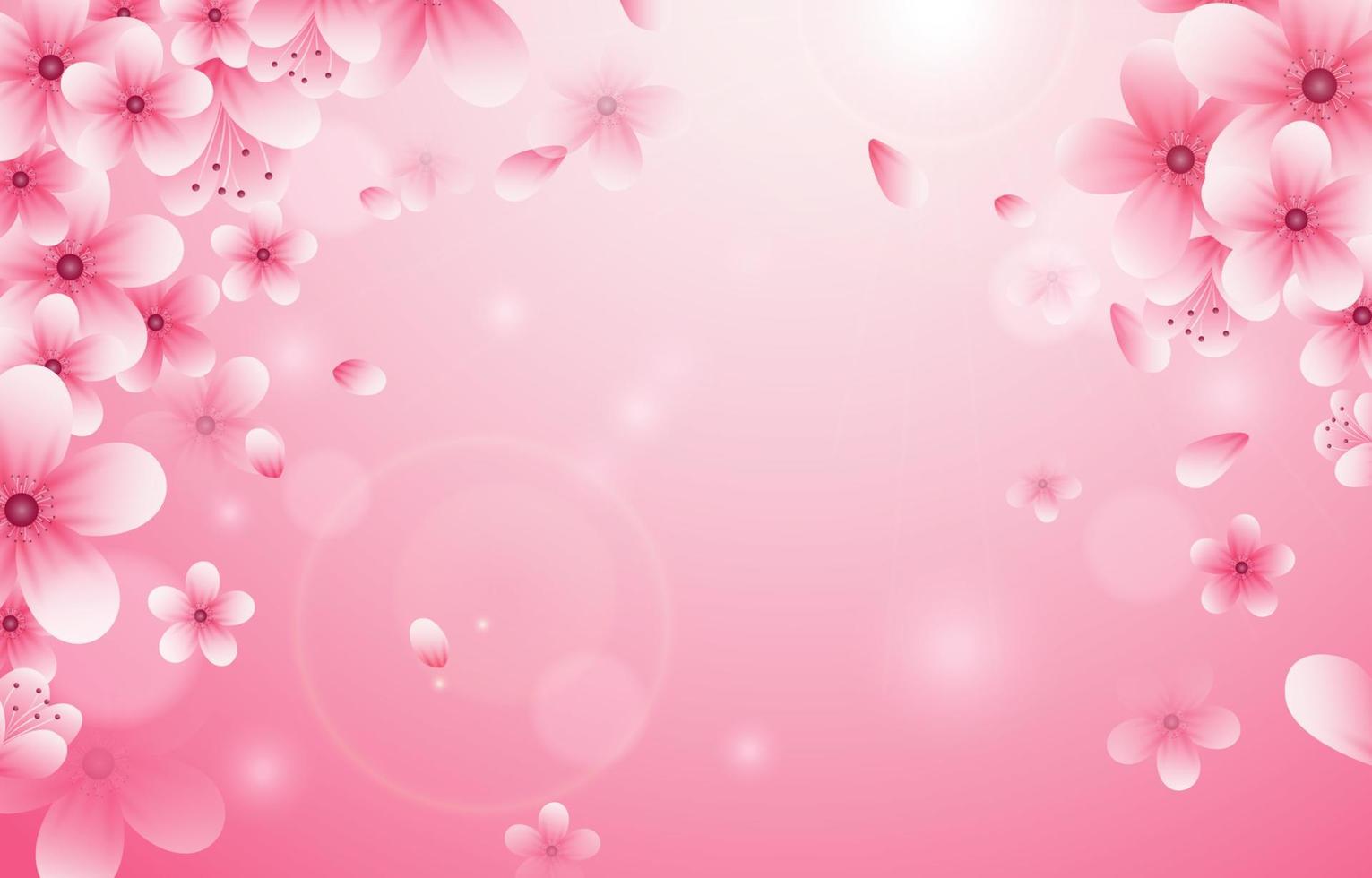 Realistic Peach Blossom Background vector