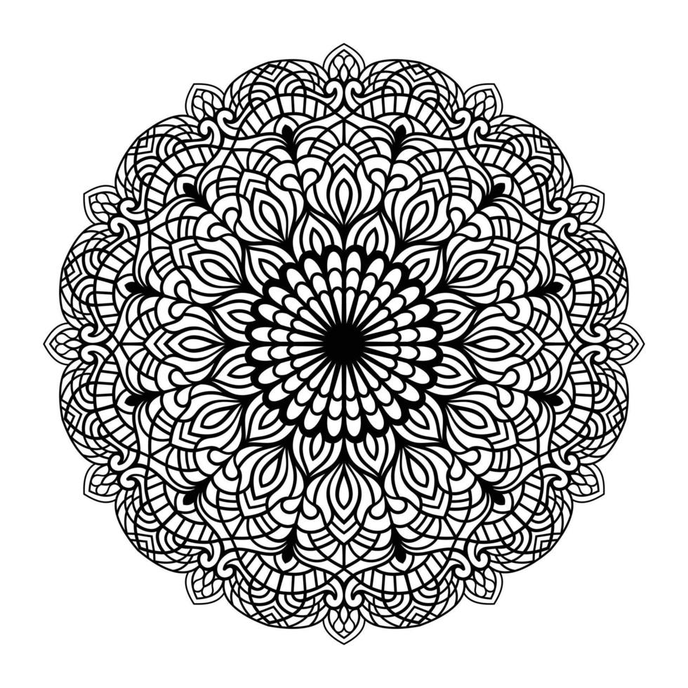 Mandala floral line art outlined doodle for coloring pages interior, mandala floral coloring page vector