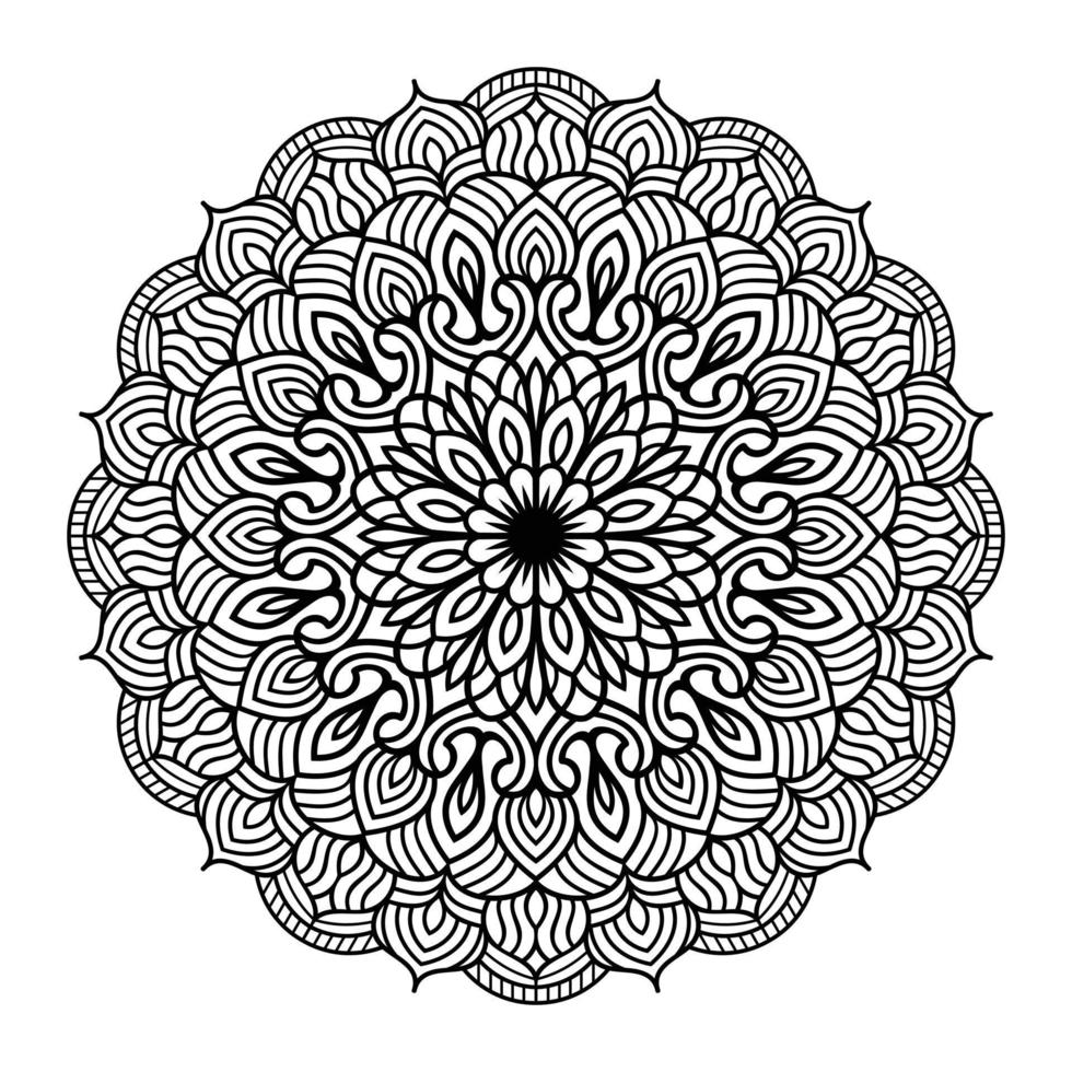 Mandala floral line art outlined doodle for coloring pages interior, mandala floral coloring page vector