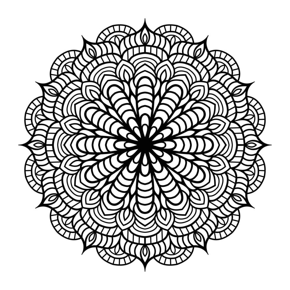 mandala floral line art delineado garabato para colorear páginas interiores, mandala floral para colorear página vector