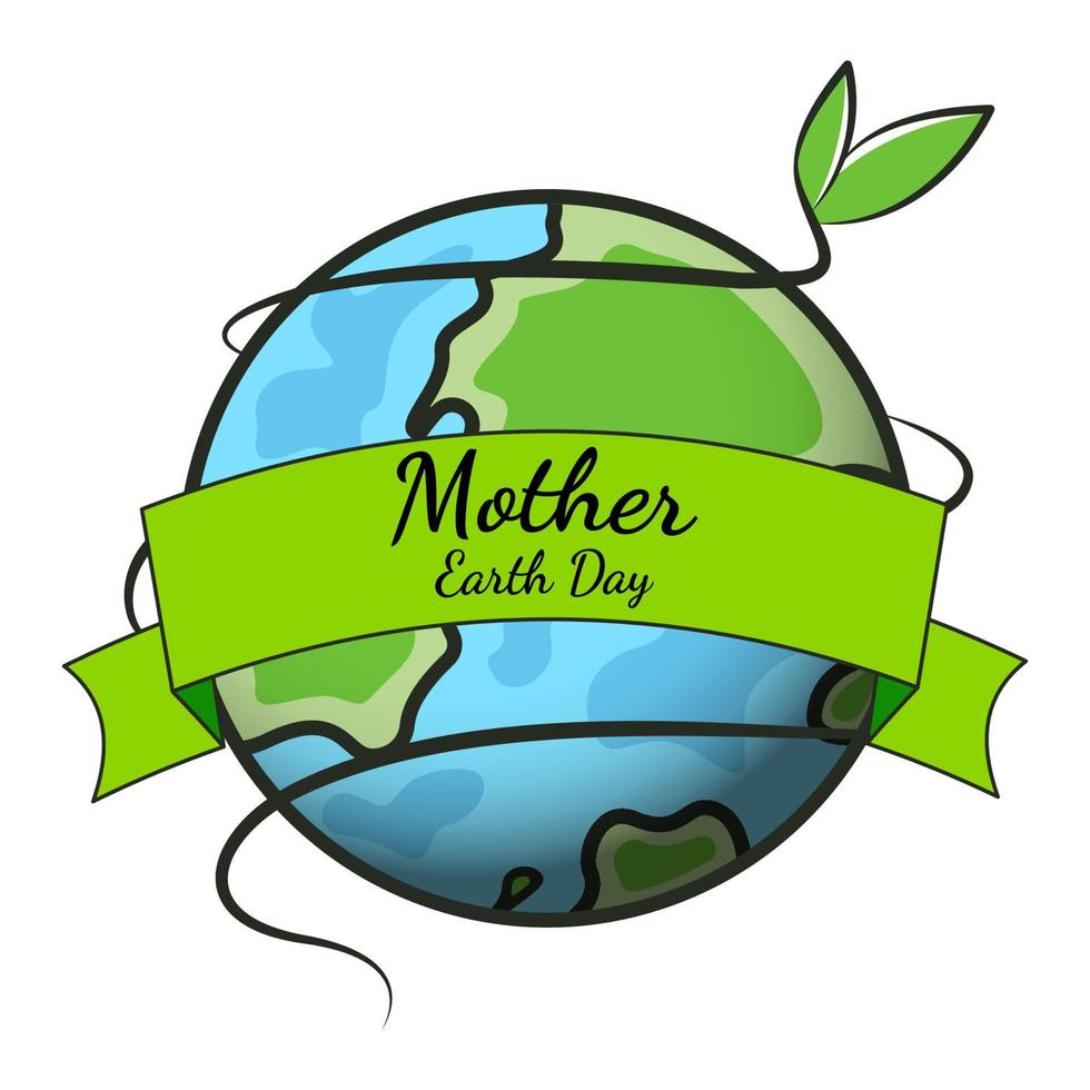 Poster design for mother earth day with earth vector illustration