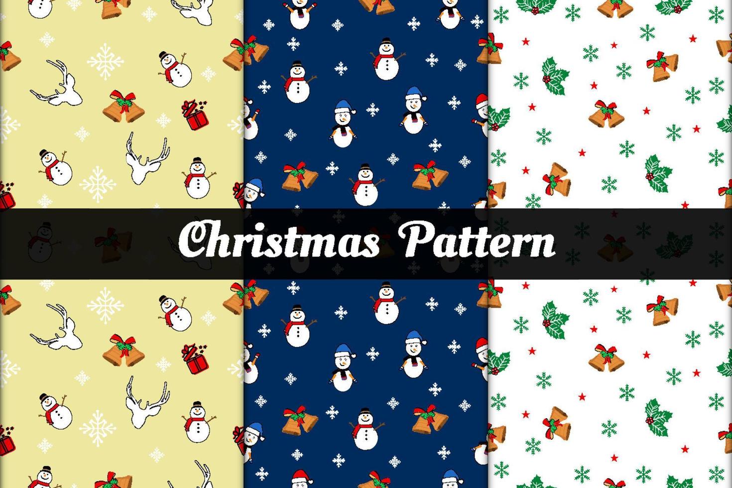 conjunto de patrones de navidad sin costuras vector