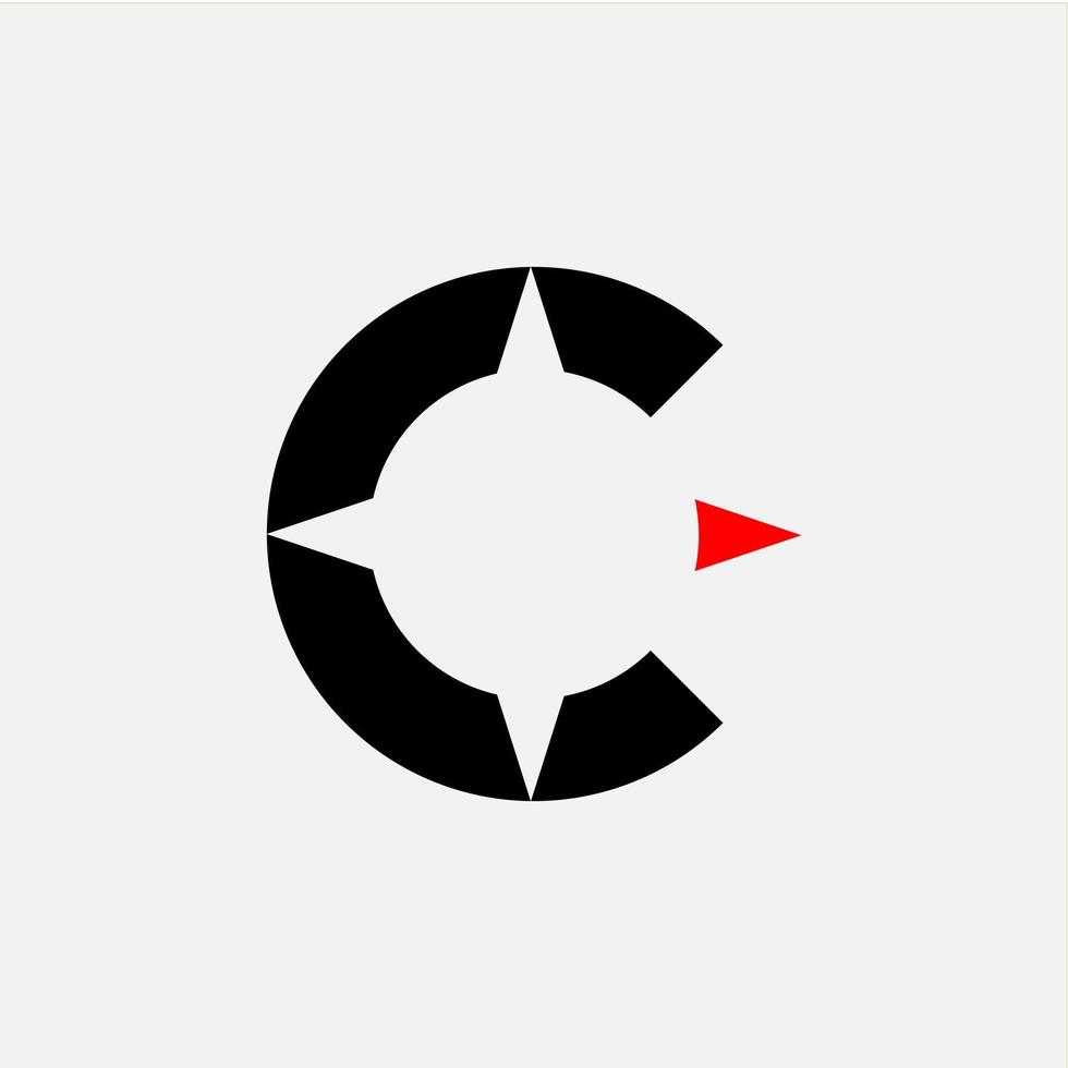 logotipo de icono de letra c con alguna plantilla de diseño de vector de elemento