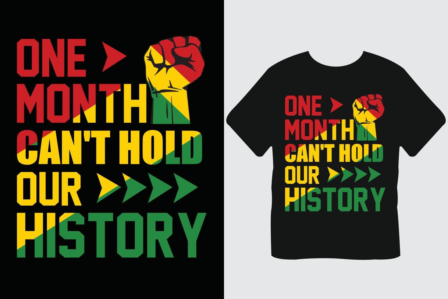 One Month Can't Hold Our History Black History Month T-Shirt Design vector