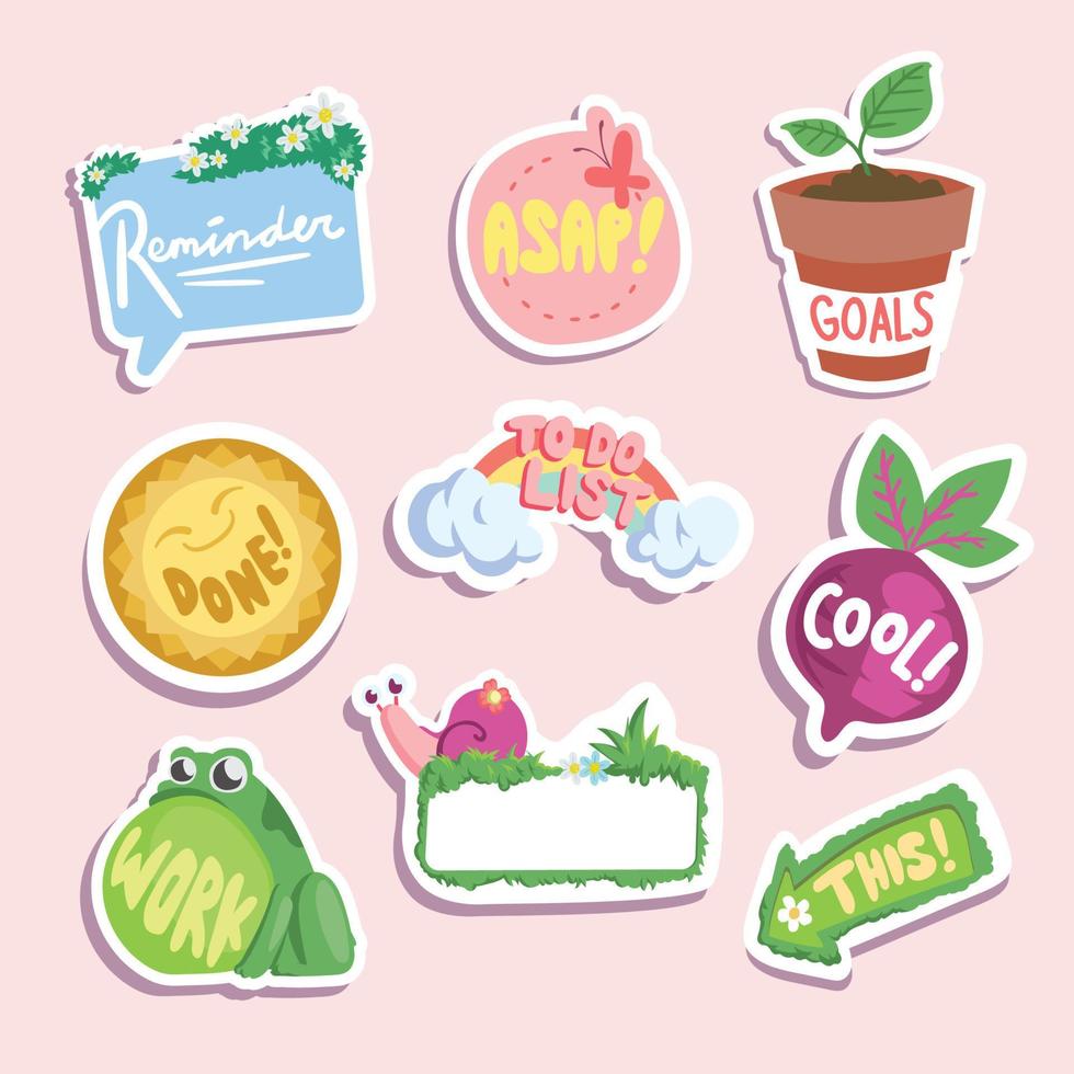 Spring Themed Journal Stickers vector