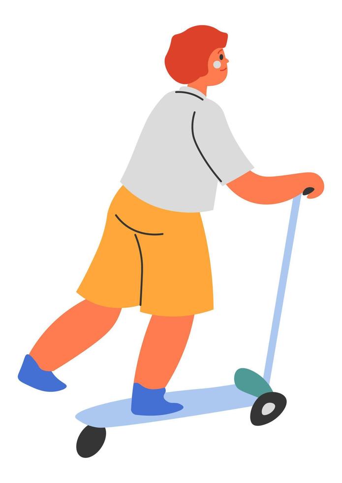 Small kid boy skating, sports and entertainment vector