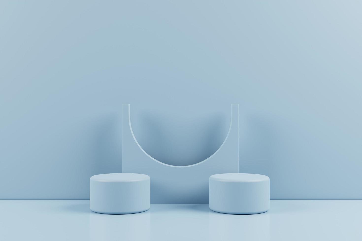 minimalist blue background with 3d podium on 3d rendering photo