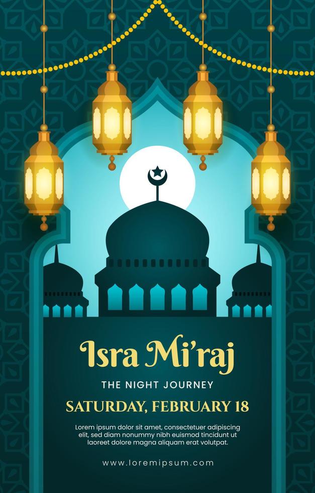 Isra Mi'raj Poster Template vector