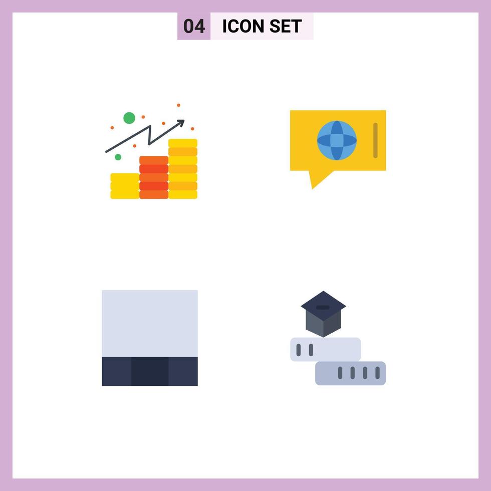 4 Thematic Vector Flat Icons and Editable Symbols of analytics layout investments technical knowledge Editable Vector Design Elements