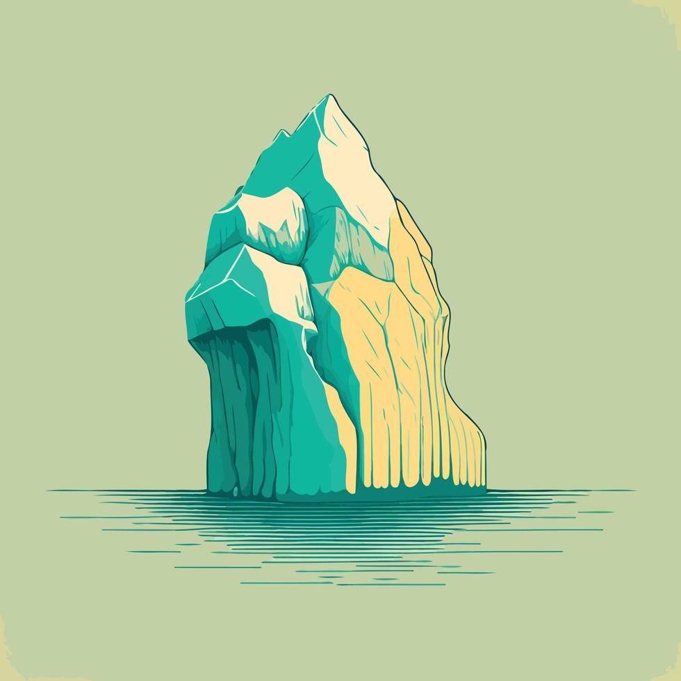 masa de hielo gigante iceberg flotante vector