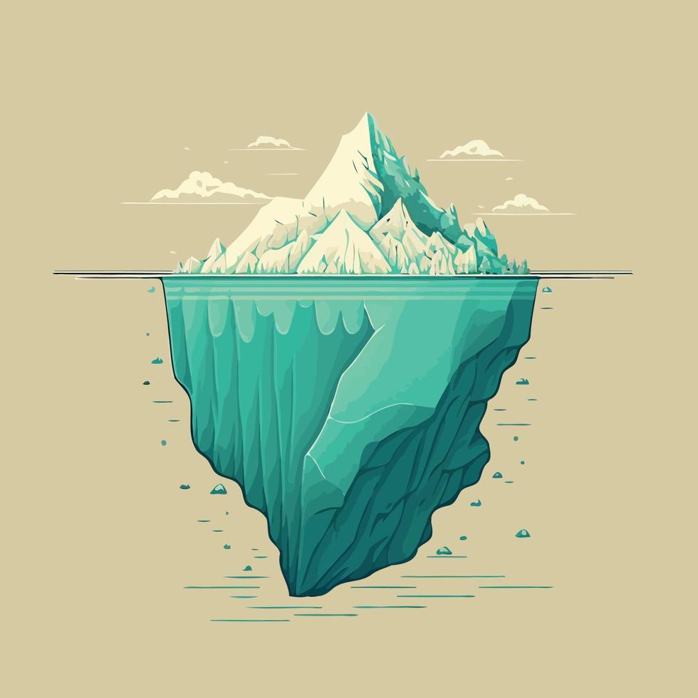 masa de hielo gigante iceberg flotante vector