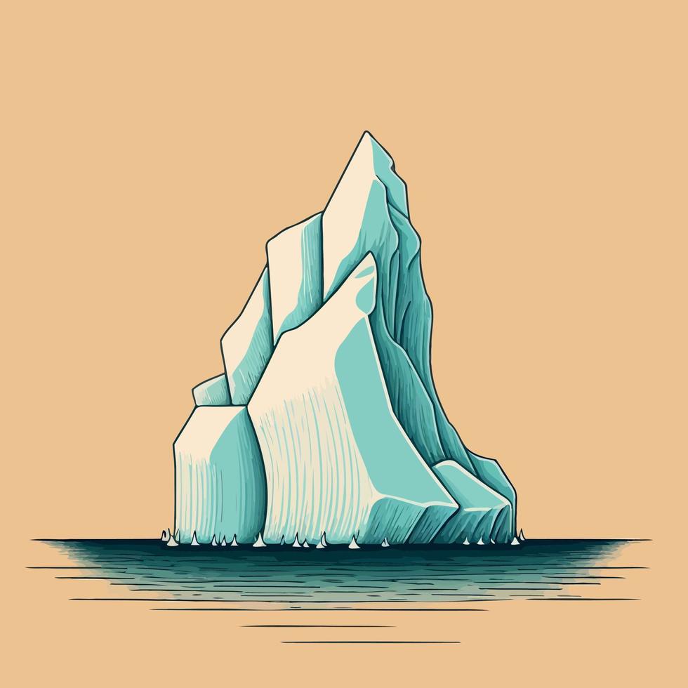 masa de hielo gigante iceberg flotante vector