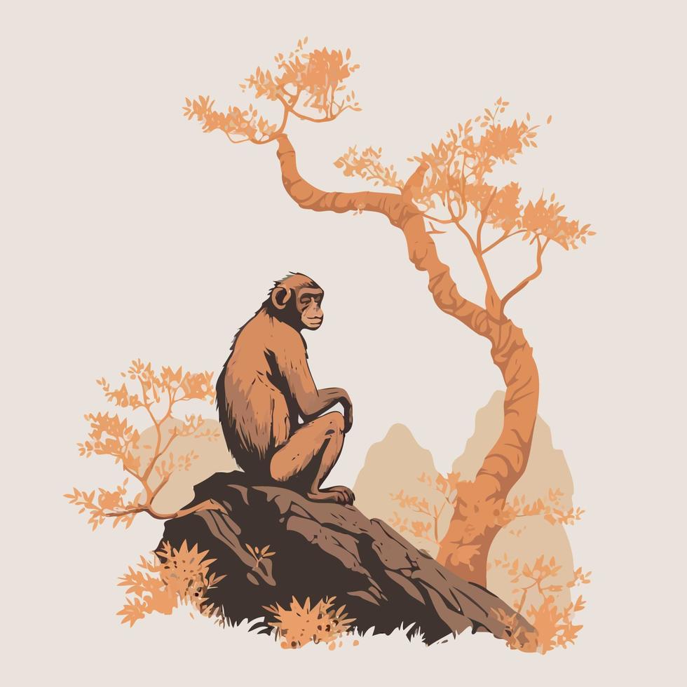 Primate monkey wild animal vector